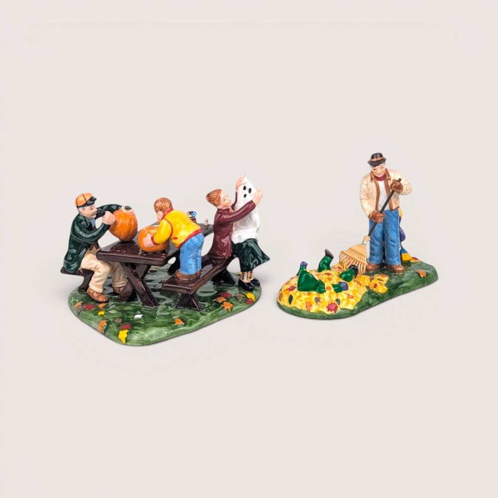 1999 Dept. 56 Preparing for Halloween 2 Piece Figurine Set